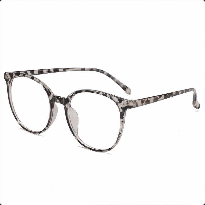 Minimalist Round Grey Tortoise Optical Glasses