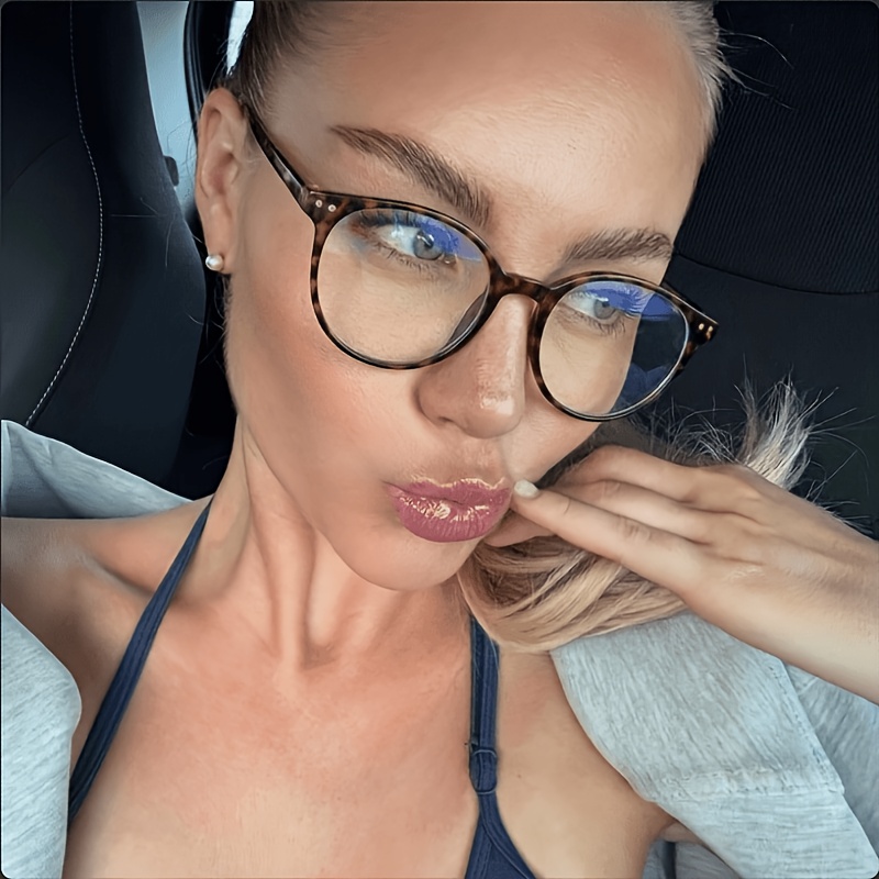 Minimalist Round Grey Tortoise Optical Glasses - 图片 2