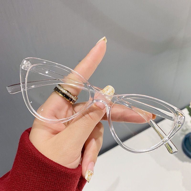 Glossy Black Cat-Eye Optical Glasses - 图片 5
