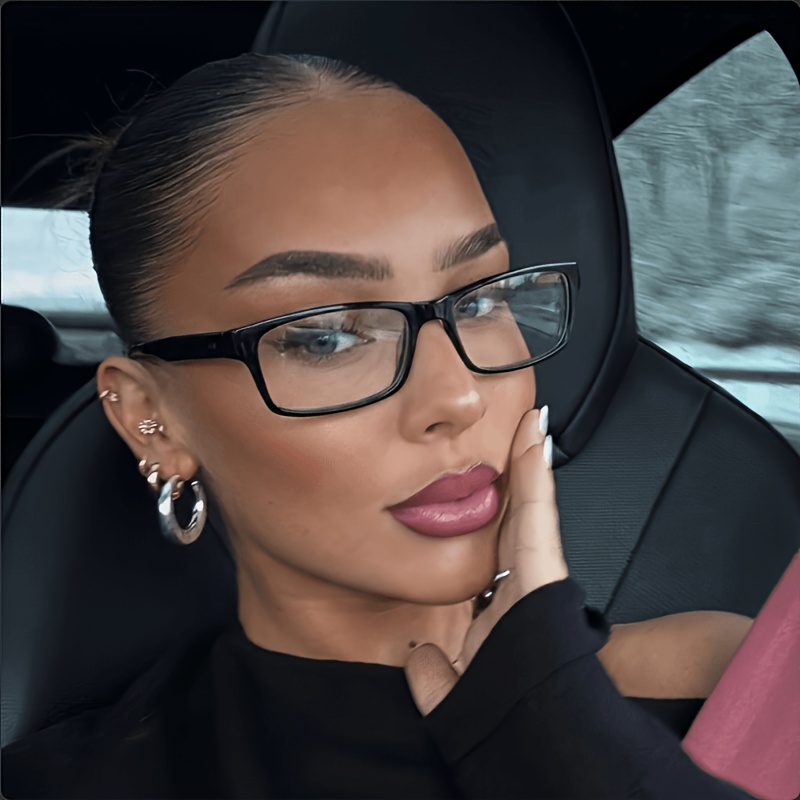 Sleek Black Rectangular Reading Glasses - 图片 5